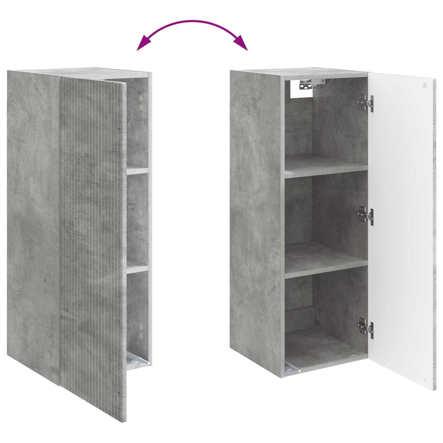 Vegghengt skap Betonggrå 33 x 34,5 x 90 cm Konstruert tre