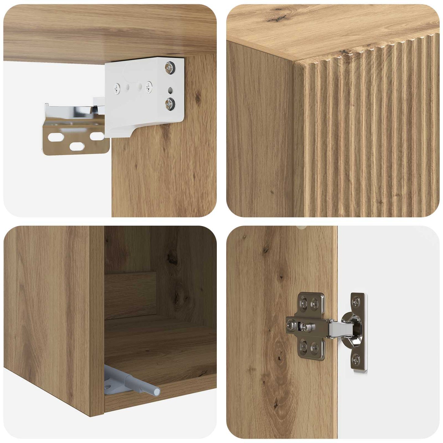 Vegghengt skap 33 x 34,5 x 90 cm Konstruert tre Artisan eik