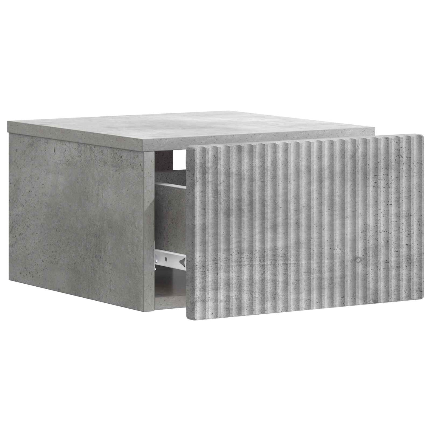 Vegghengt Nattbord med skuff 2 pcs Betonggrå 33 x 34,5 x 20 cm
