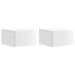 Vegghengt Nattbord 2 pcs Høgglans hvit 33 x 34,5 x 20 cm