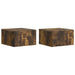 Vegghengt Nattbord med skuff 2 pcs Røkt Eik 33 x 34,5 x 20 cm