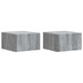 Vegghengt Nattbord med skuff 2 pcs Grå sonoma 33 x 34,5 x 20 cm