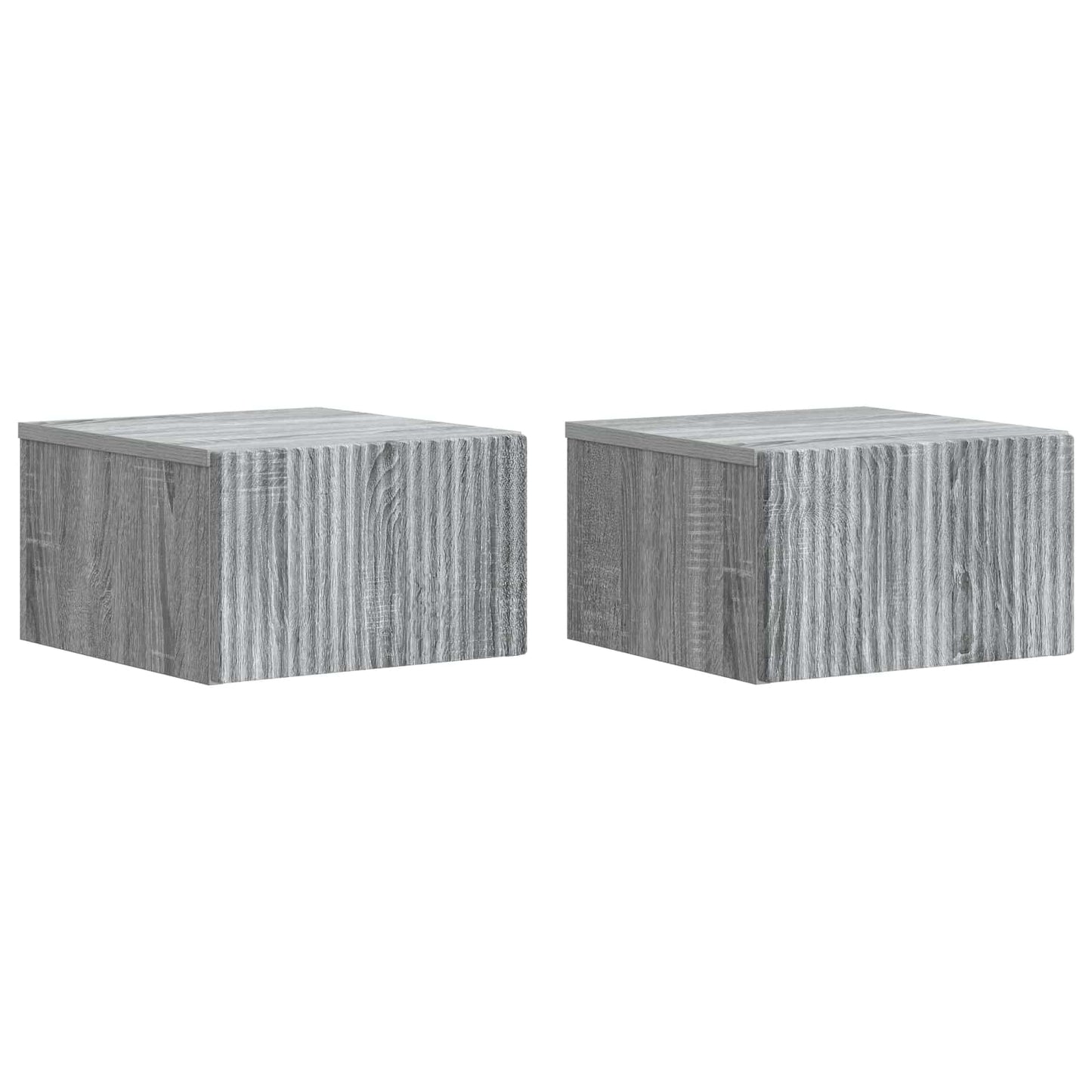 Vegghengt Nattbord med skuff 2 pcs Grå sonoma 33 x 34,5 x 20 cm