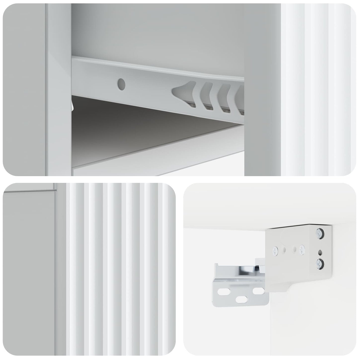 Vegghengt Nattbord 2 pcs Hvit 49 x 34,5 x 20 cm Konstruert tre