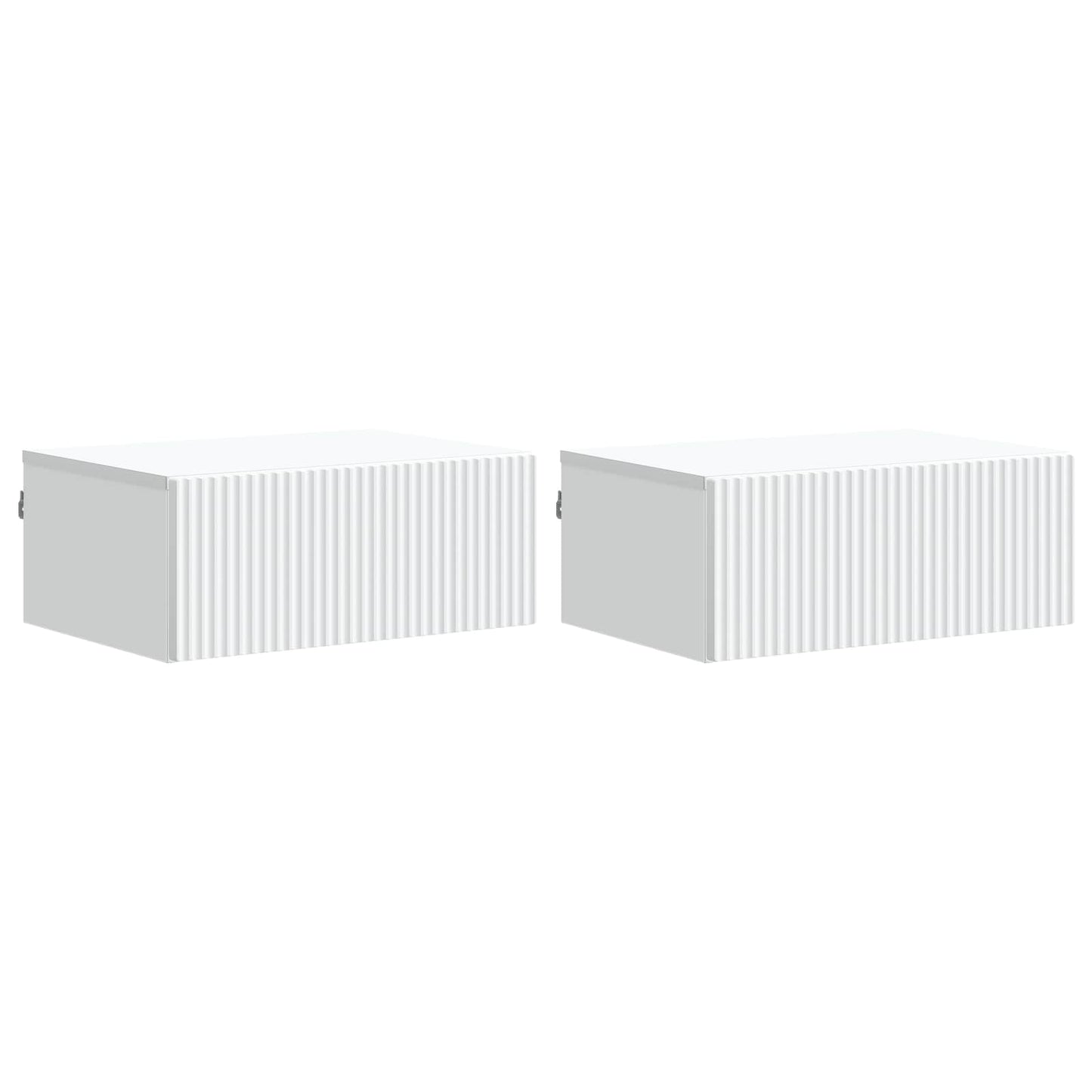 Vegghengt Nattbord 2 pcs Hvit 49 x 34,5 x 20 cm Konstruert tre