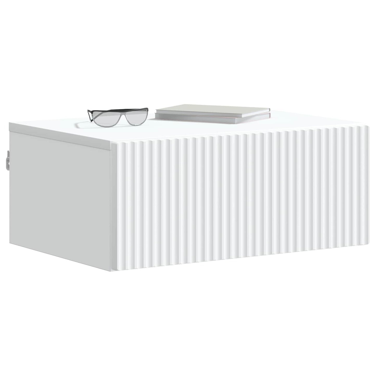 Vegghengt Nattbord 2 pcs Hvit 49 x 34,5 x 20 cm Konstruert tre