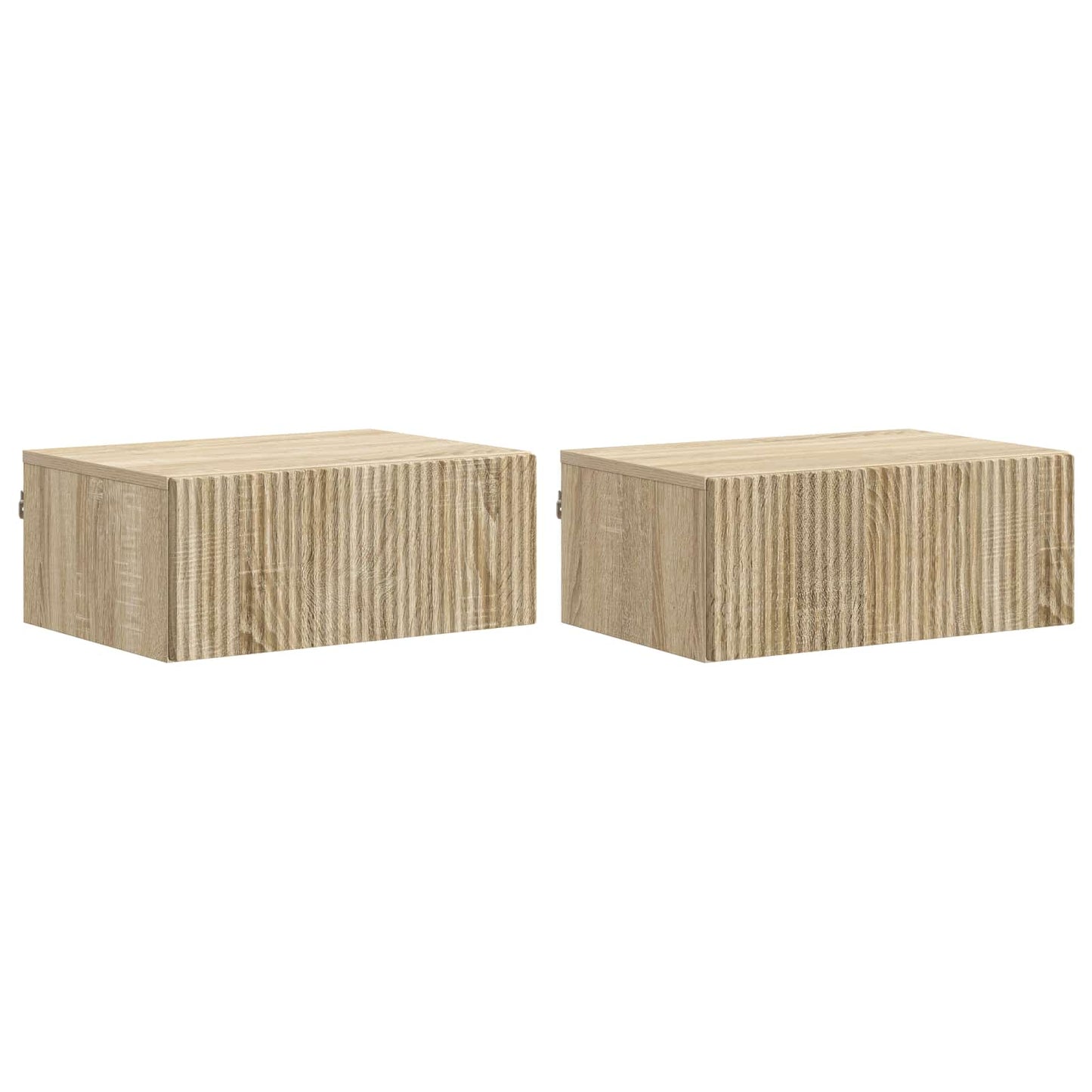 Vegghengt Nattbord med skuff 2 pcs Sonoma eik 49 x 34,5 x 20 cm