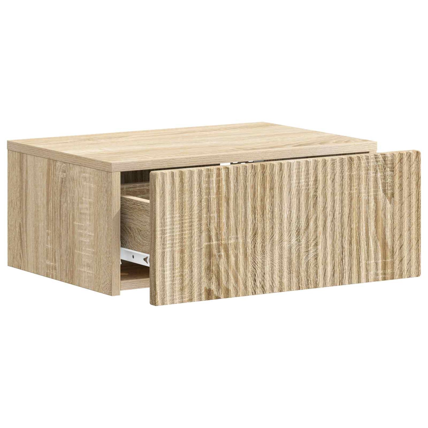 Vegghengt Nattbord med skuff 2 pcs Sonoma eik 49 x 34,5 x 20 cm