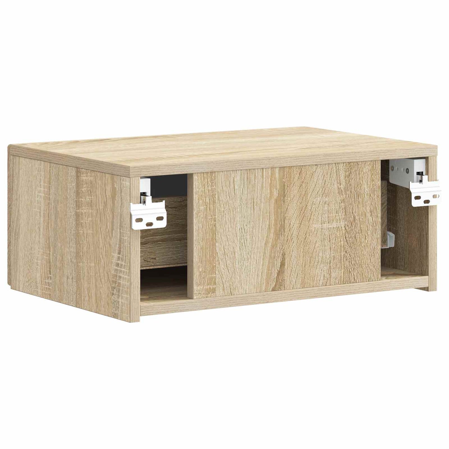 Vegghengt Nattbord med skuff 2 pcs Sonoma eik 49 x 34,5 x 20 cm