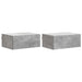 Vegghengt Nattbord med skuff 2 pcs Betonggrå 49 x 34,5 x 20 cm
