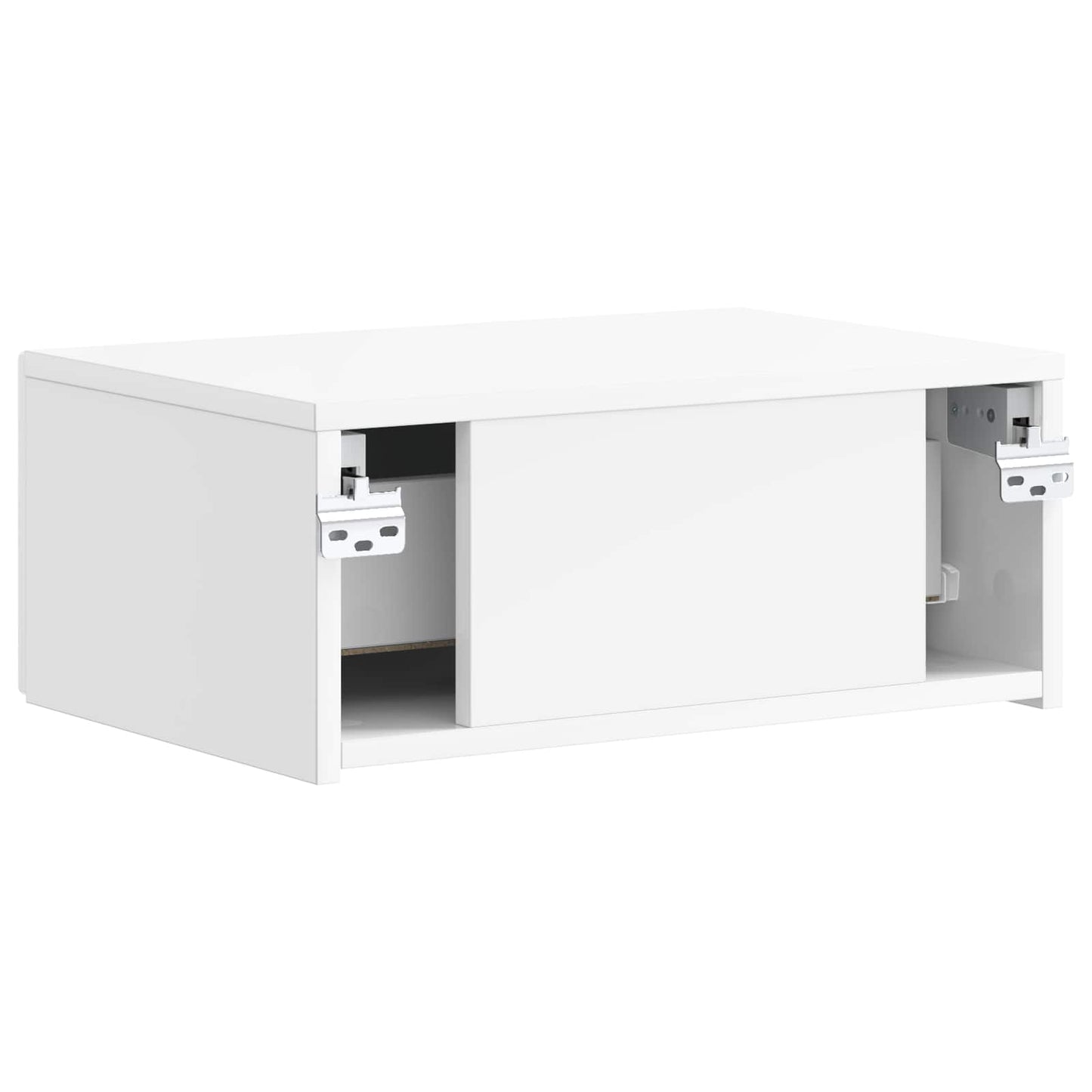 Vegghengt Nattbord 2 pcs Høgglans hvit 49 x 34,5 x 20 cm
