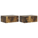 Vegghengt Nattbord med skuff 2 pcs Røkt Eik 49 x 34,5 x 20 cm
