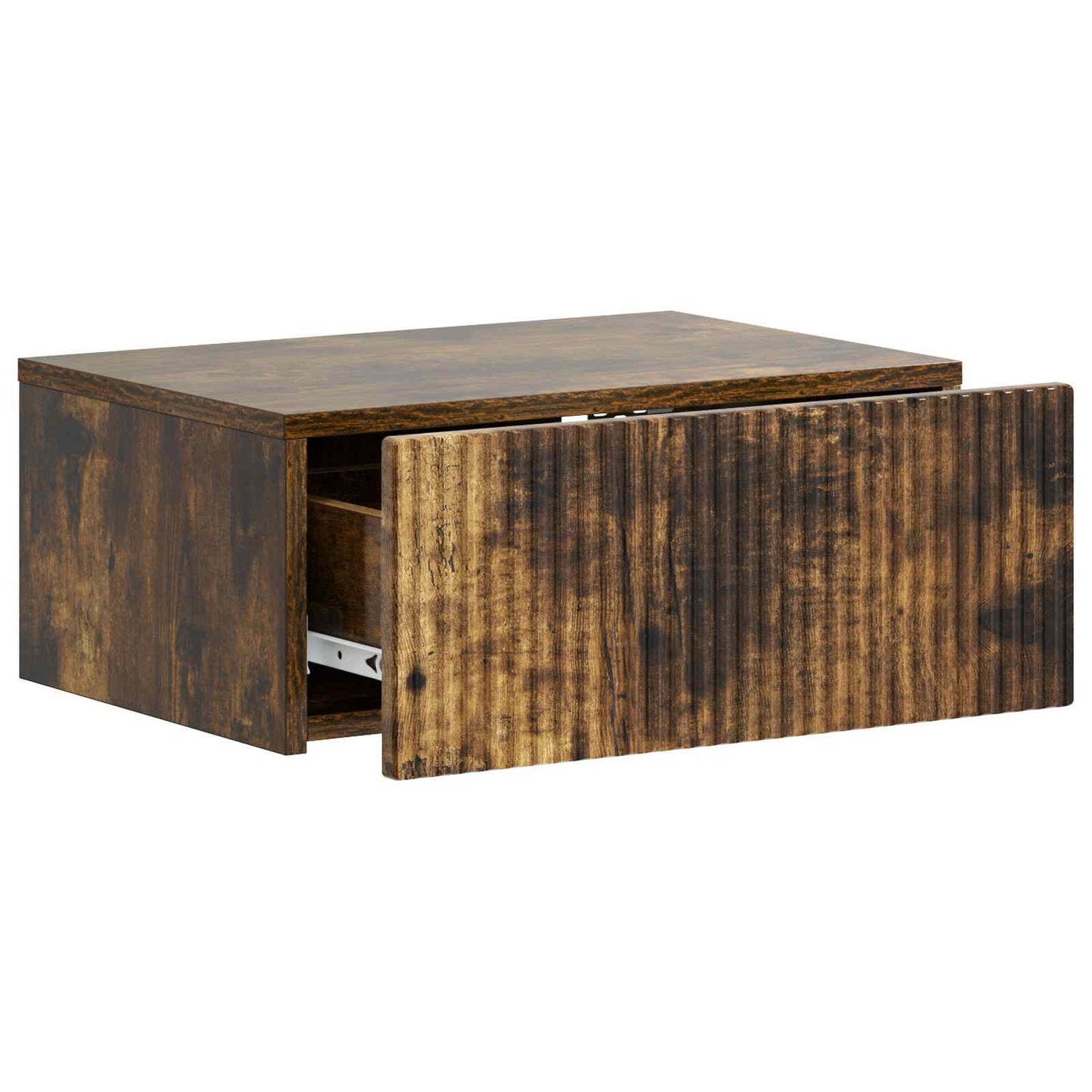 Vegghengt Nattbord med skuff 2 pcs Røkt Eik 49 x 34,5 x 20 cm