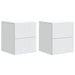 Vegghengt Nattbord 2 pcs Hvit 33 x 34,5 x 40 cm Konstruert tre