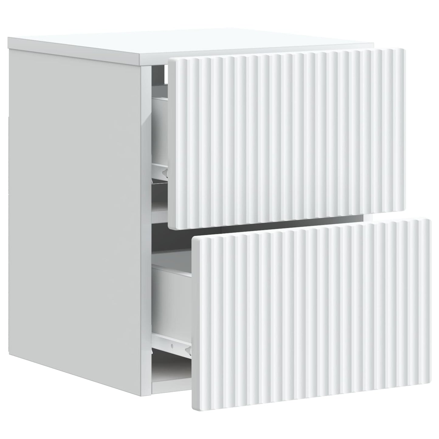 Vegghengt Nattbord 2 pcs Hvit 33 x 34,5 x 40 cm Konstruert tre