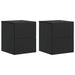 Vegghengt Nattbord 2 pcs Svart 33 x 34,5 x 40 cm Konstruert tre