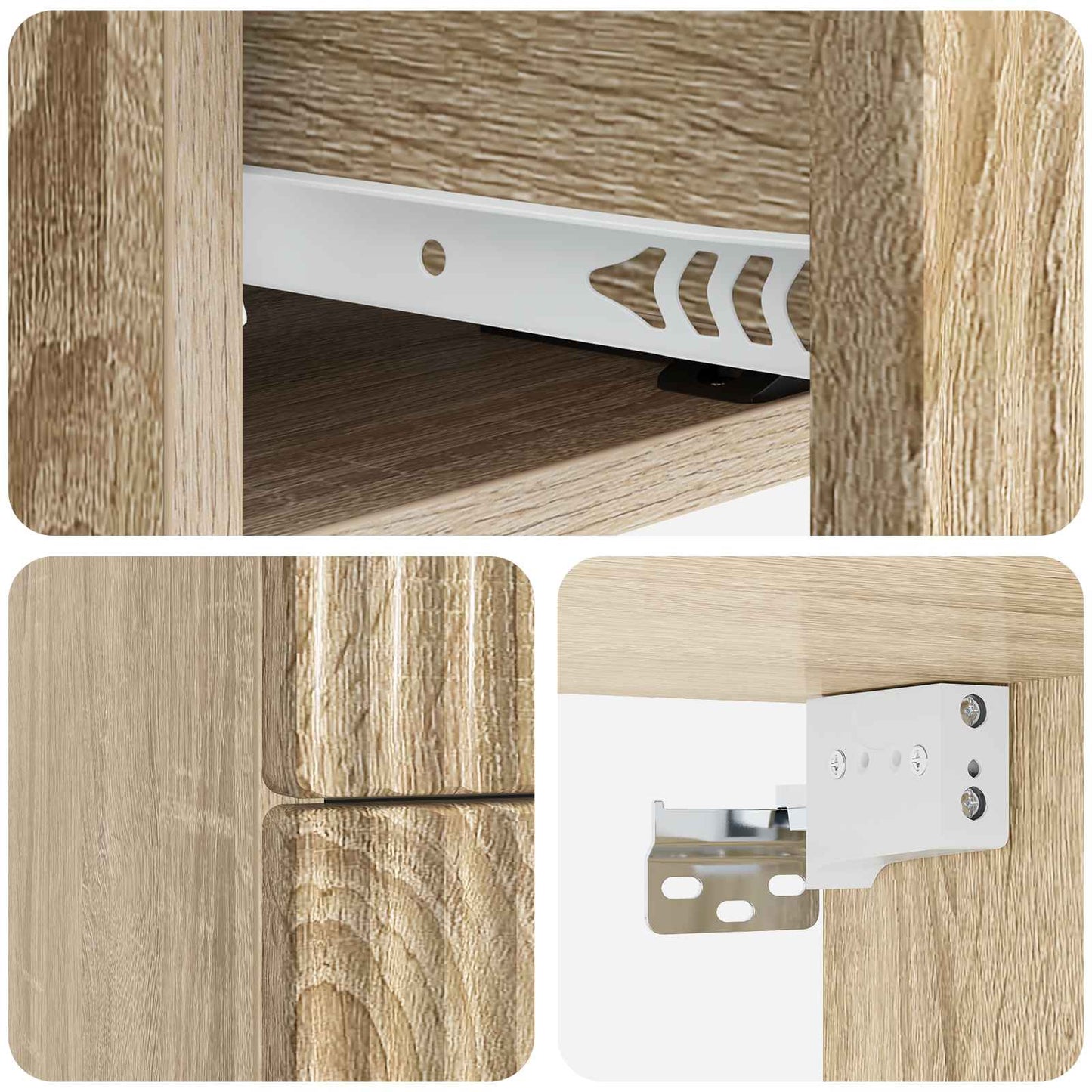 Vegghengt Nattbord med skuff 2 pcs Sonoma eik 33 x 34,5 x 40 cm