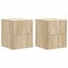 Vegghengt Nattbord med skuff 2 pcs Sonoma eik 33 x 34,5 x 40 cm