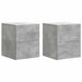 Vegghengt Nattbord med skuff 2 pcs Betonggrå 33 x 34,5 x 40 cm