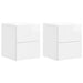 Vegghengt Nattbord 2 pcs Høgglans hvit 33 x 34,5 x 40 cm