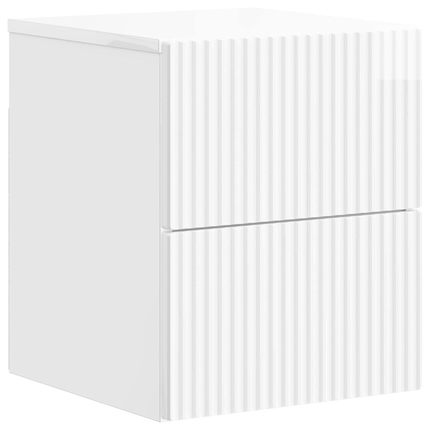 Vegghengt Nattbord 2 pcs Høgglans hvit 33 x 34,5 x 40 cm