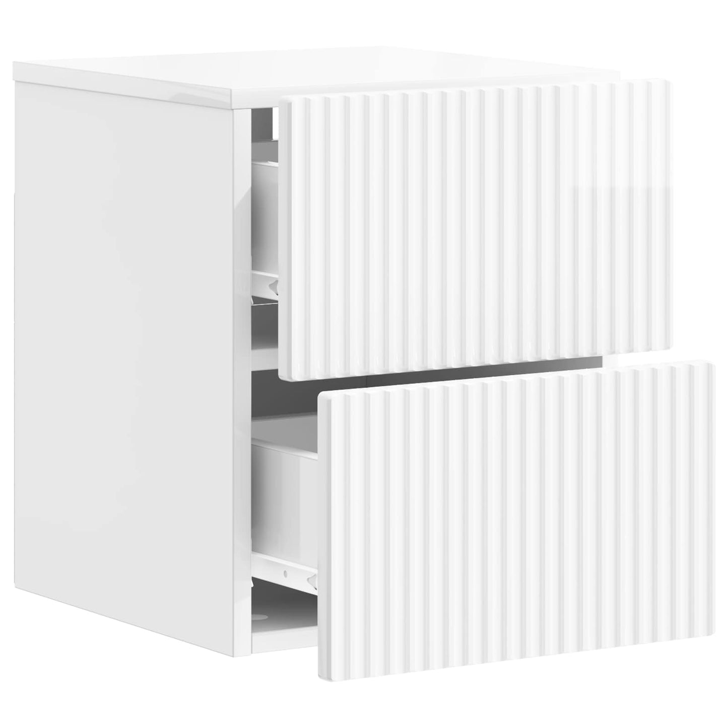 Vegghengt Nattbord 2 pcs Høgglans hvit 33 x 34,5 x 40 cm