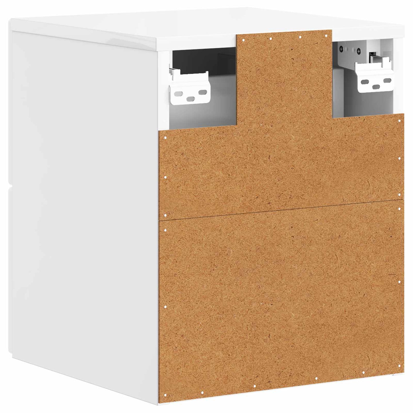 Vegghengt Nattbord 2 pcs Høgglans hvit 33 x 34,5 x 40 cm