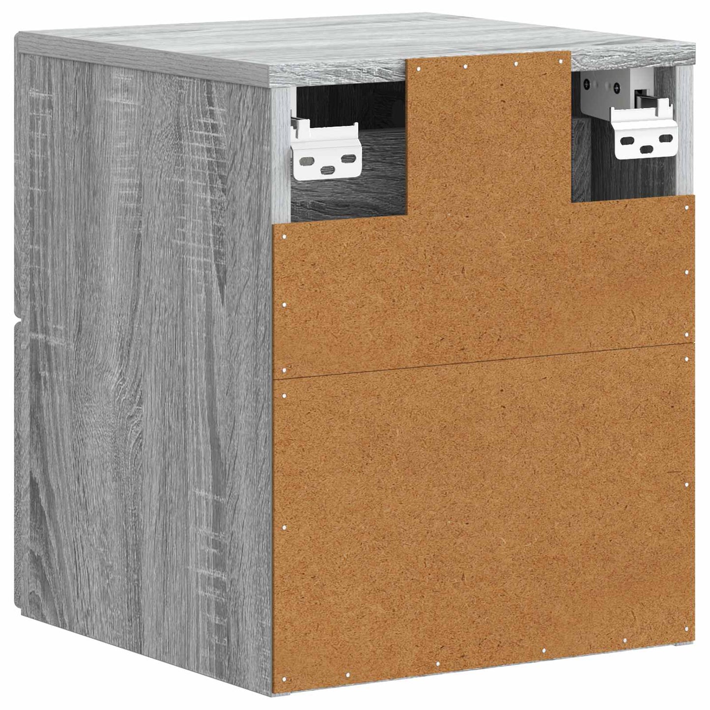 Vegghengt Nattbord med skuff 2 pcs Grå sonoma 33 x 34,5 x 40 cm