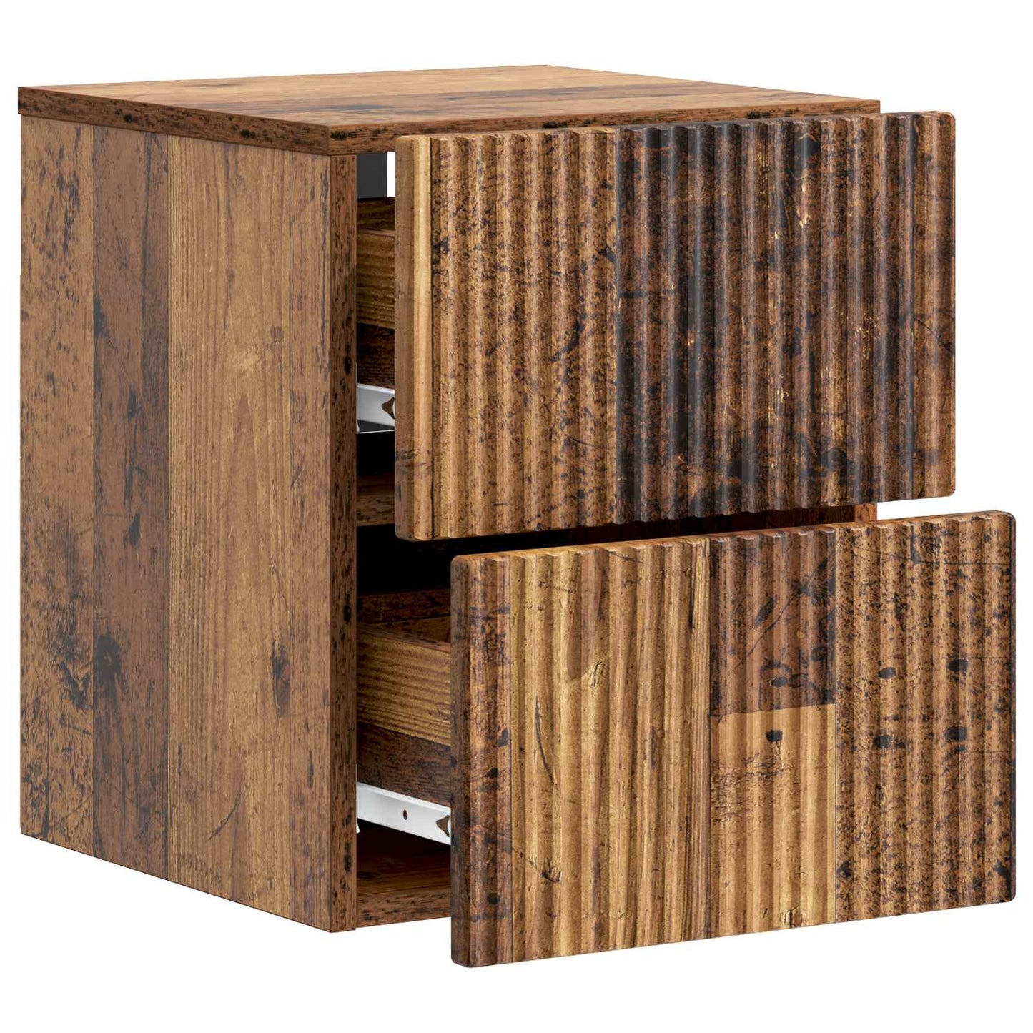 Vegghengt Nattbord 2 pcs Gammelt tre 33 x 34,5 x 40 cm