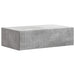 Vegghengt Sidebord Betonggrå 59 x 34,5 x 17 cm Konstruert tre