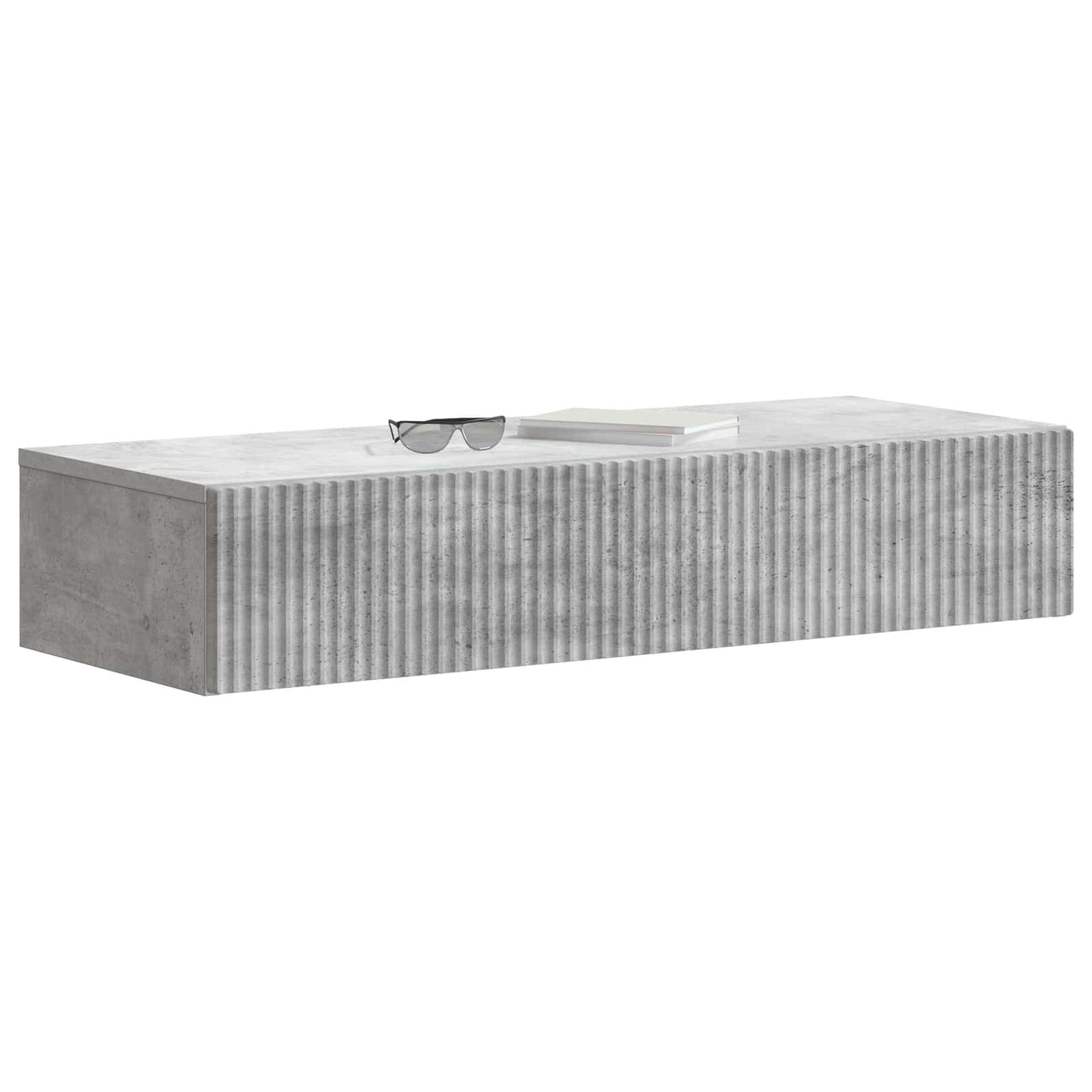 Vegghengt Sidebord Betonggrå 87,5 x 34,5 x 17 cm Konstruert tre