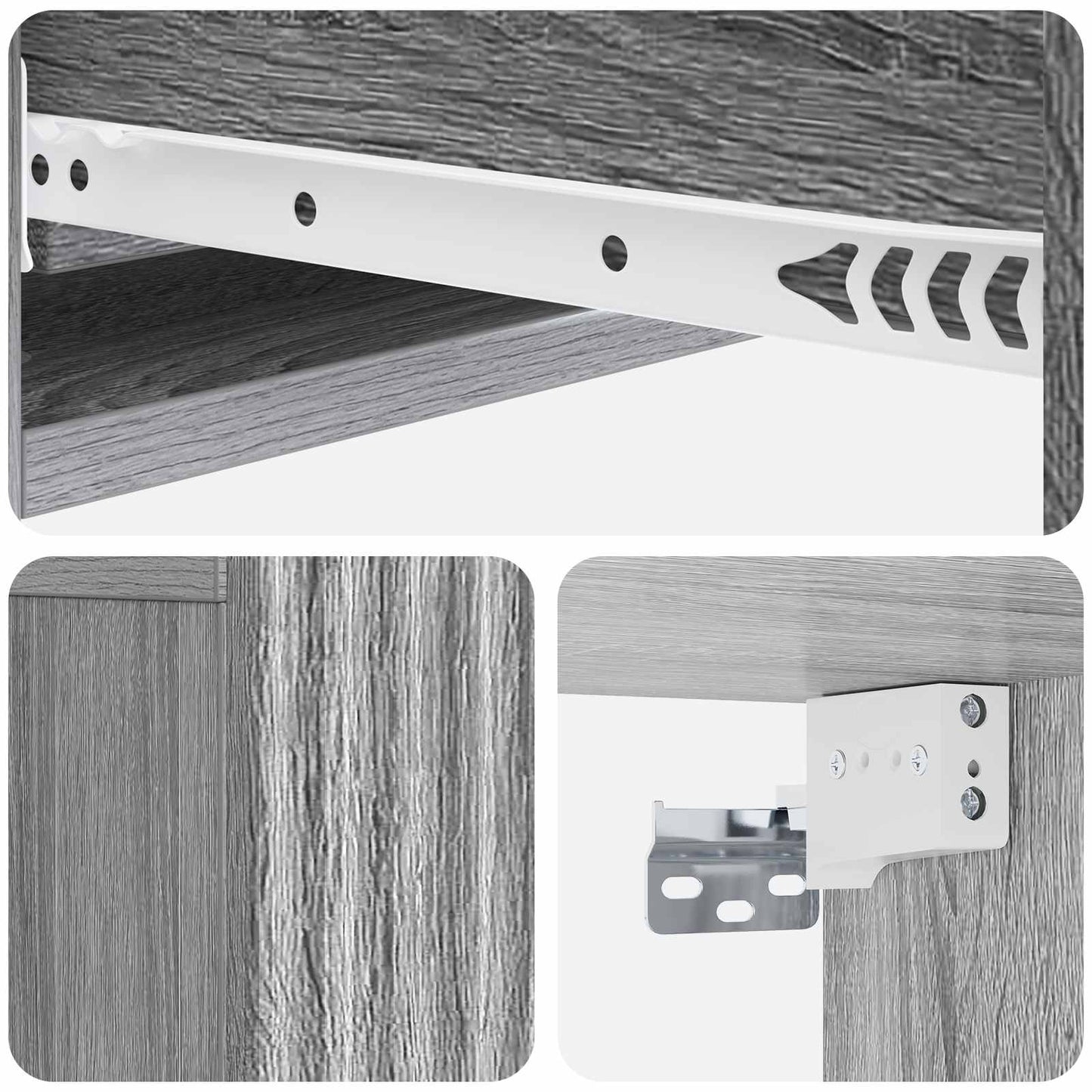 Vegghengt Sidebord Grå sonoma 87,5 x 34,5 x 17 cm