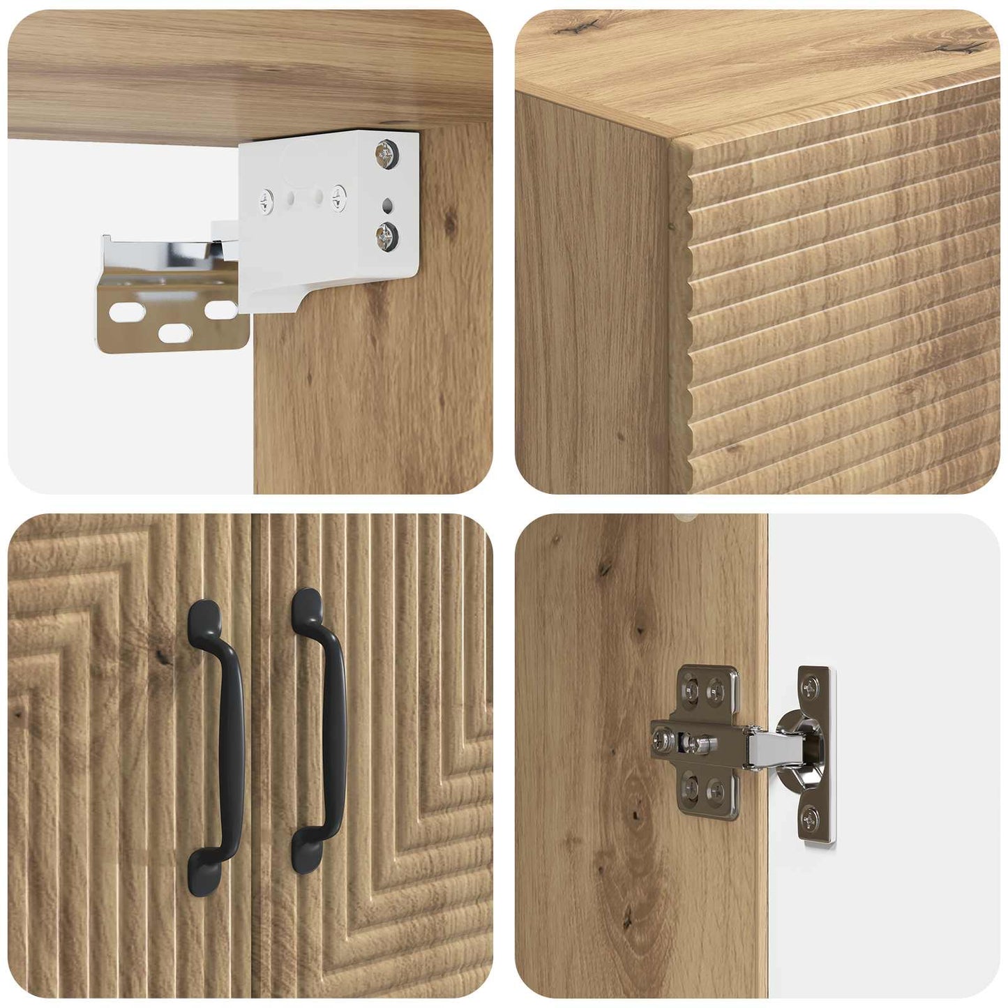 Vegghengt skap Artisan eik 66 x 34,5 x 90 cm Konstruert tre