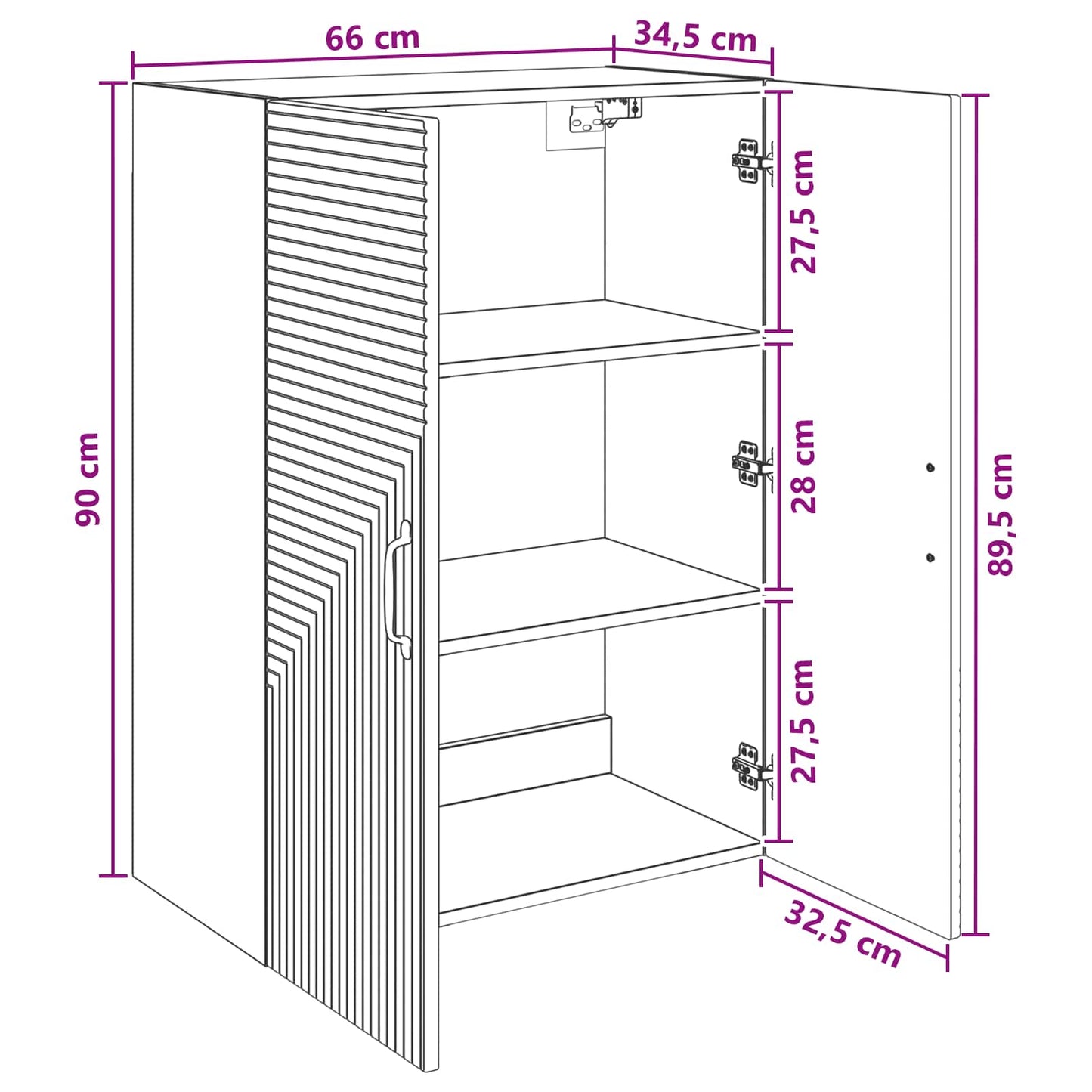 Vegghengt skap Artisan eik 66 x 34,5 x 90 cm Konstruert tre