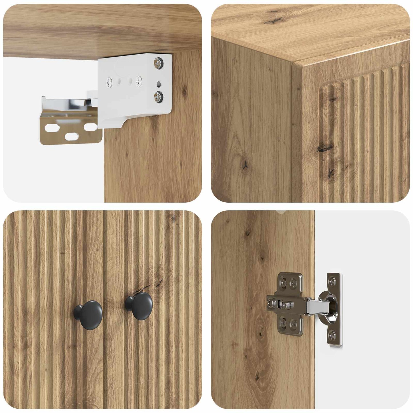 Vegghengt skap 59 x 31 x 60 cm Konstruert tre Artisan eik