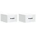 Vegghengt Nattbord 2 pcs Hvit 34,5 x 33 x 20 cm Konstruert tre