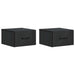 Vegghengt Nattbord 2 pcs Svart 34,5 x 33 x 20 cm Konstruert tre