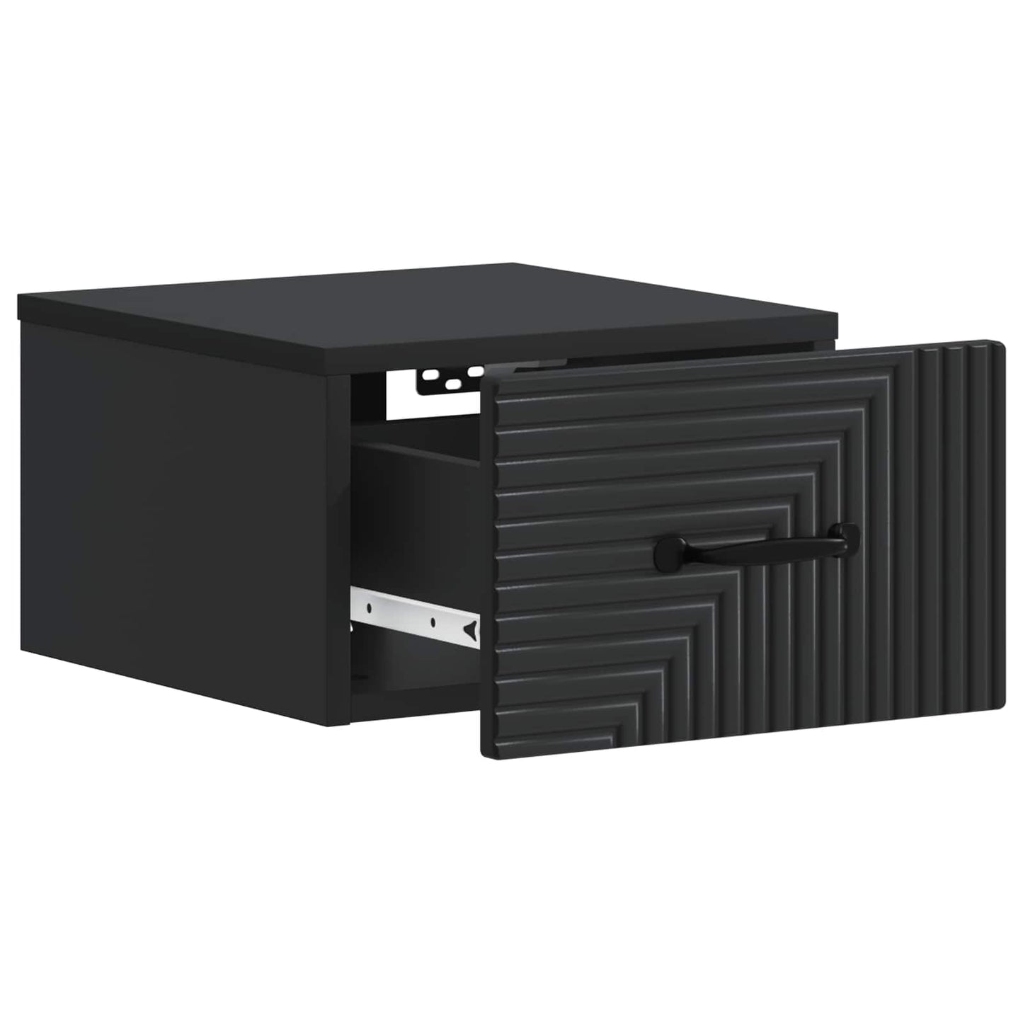 Vegghengt Nattbord 2 pcs Svart 34,5 x 33 x 20 cm Konstruert tre