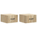 Vegghengt Nattbord med skuff 2 pcs Sonoma eik 34,5 x 33 x 20 cm