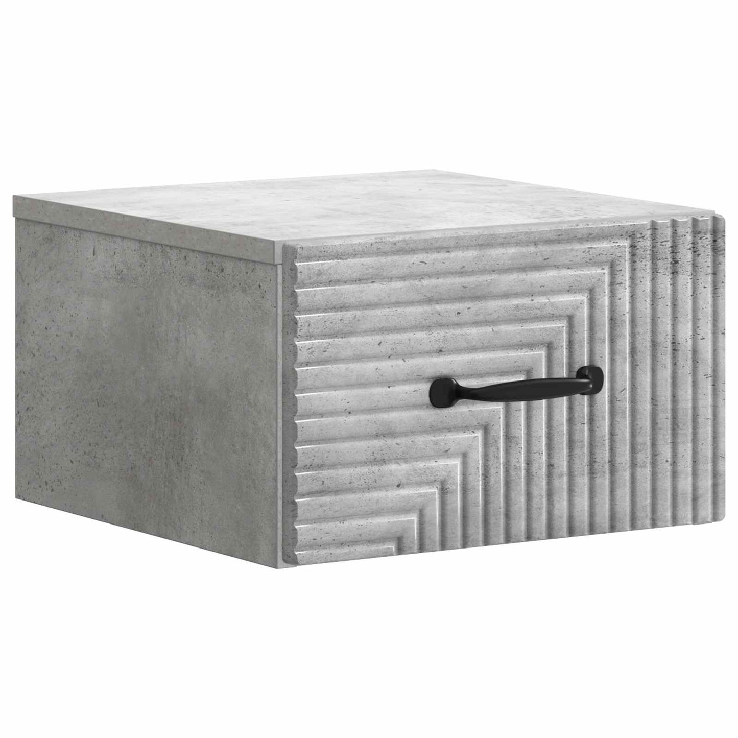Vegghengt Nattbord Betonggrå 34,5 x 33 x 20 cm Konstruert tre