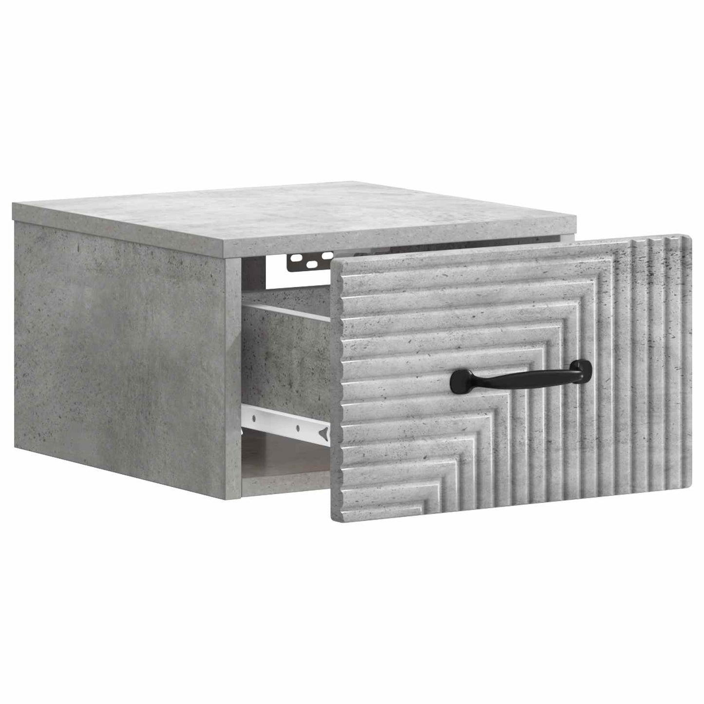 Vegghengt Nattbord Betonggrå 34,5 x 33 x 20 cm Konstruert tre