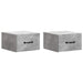 Vegghengt Nattbord med skuff 2 pcs Betonggrå 34,5 x 33 x 20 cm