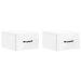 Vegghengt Nattbord 2 pcs Høgglans hvit 34,5 x 33 x 20 cm