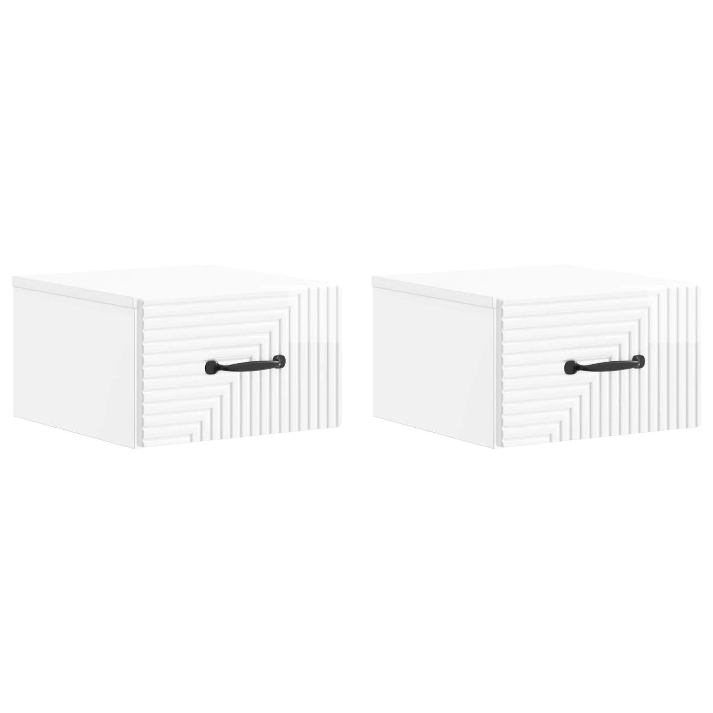 Vegghengt Nattbord 2 pcs Høgglans hvit 34,5 x 33 x 20 cm