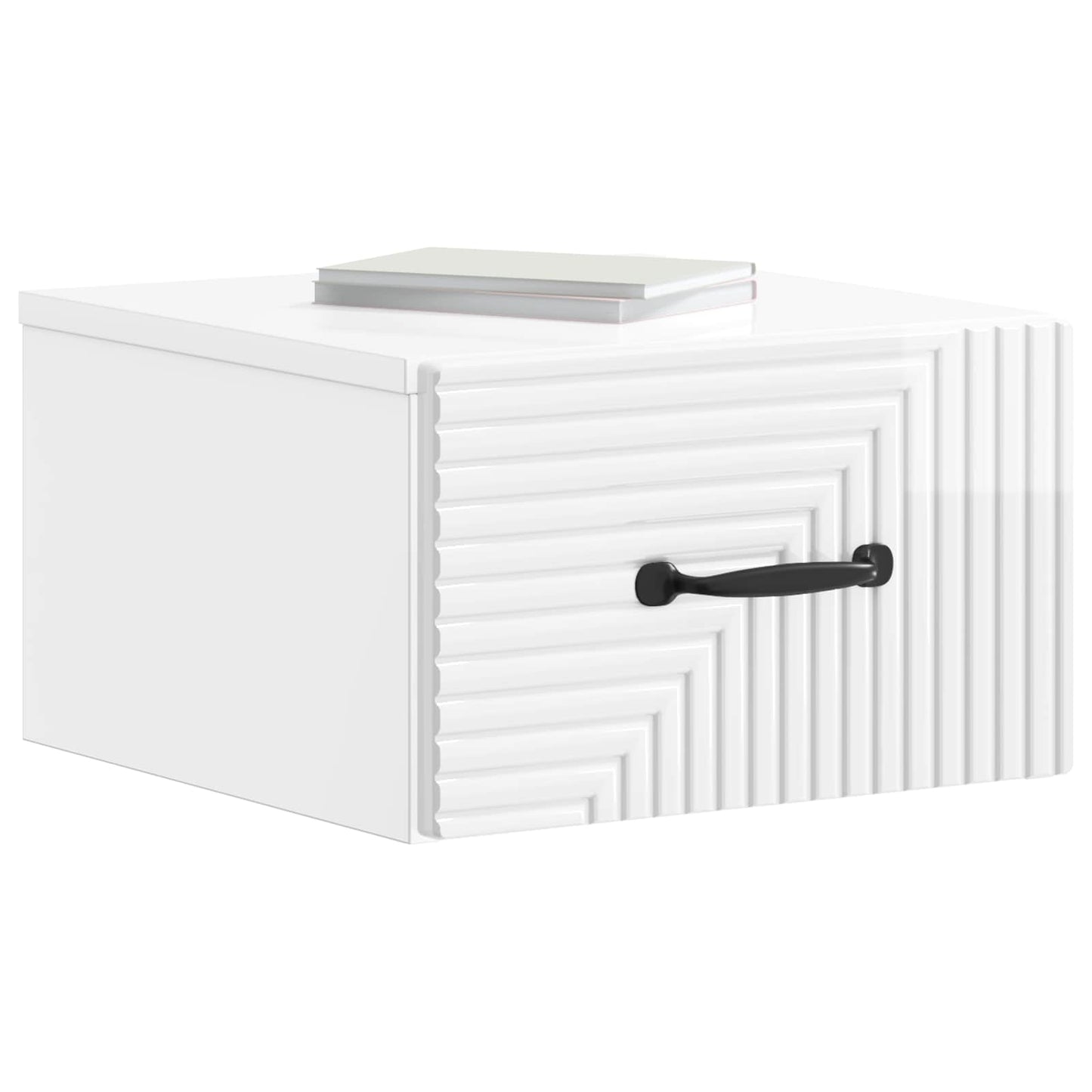 Vegghengt Nattbord 2 pcs Høgglans hvit 34,5 x 33 x 20 cm
