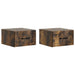 Vegghengt Nattbord med skuff 2 pcs Røkt Eik 34,5 x 33 x 20 cm