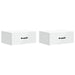 Vegghengt Nattbord 2 pcs Hvit 49 x 34,5 x 20 cm Konstruert tre