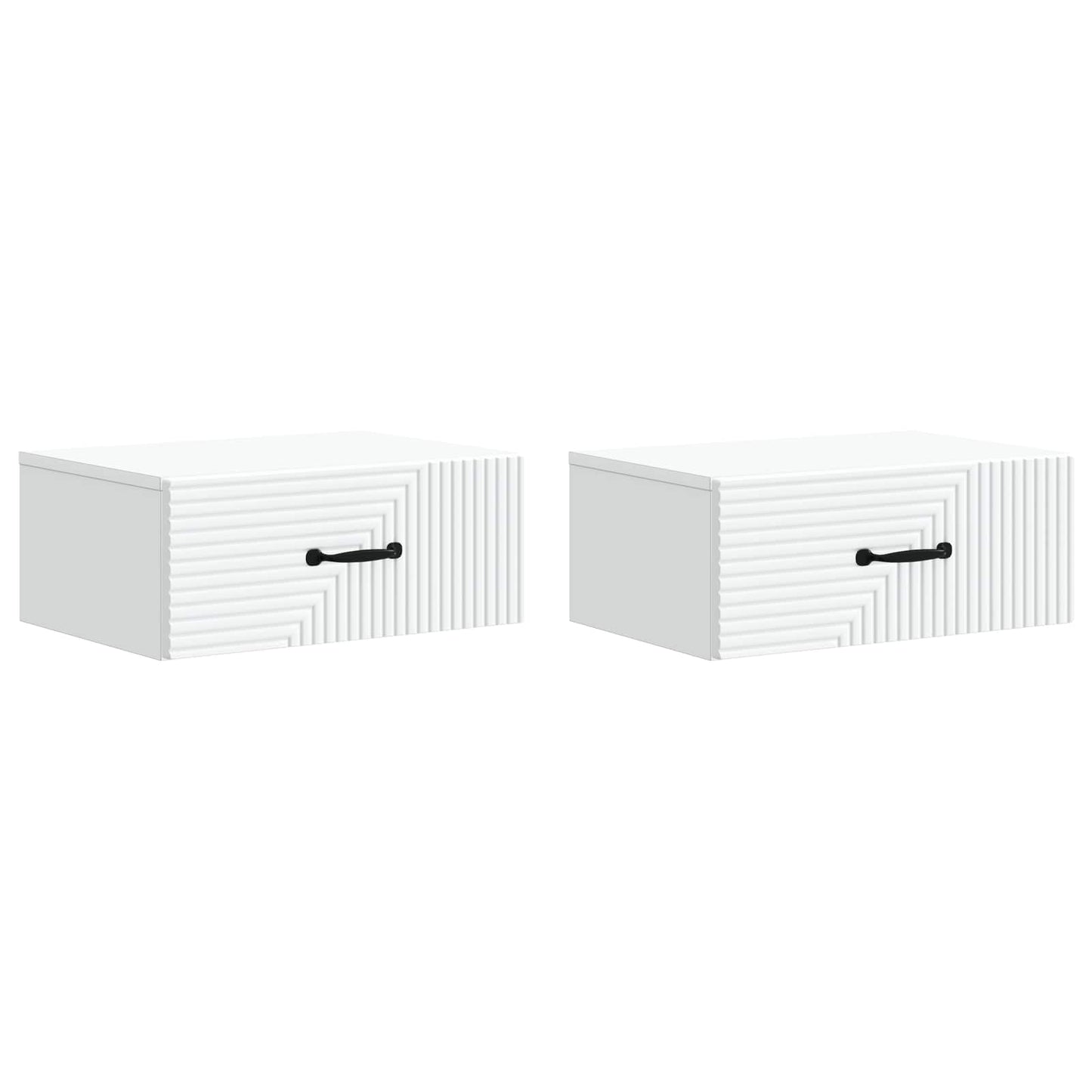 Vegghengt Nattbord 2 pcs Hvit 49 x 34,5 x 20 cm Konstruert tre
