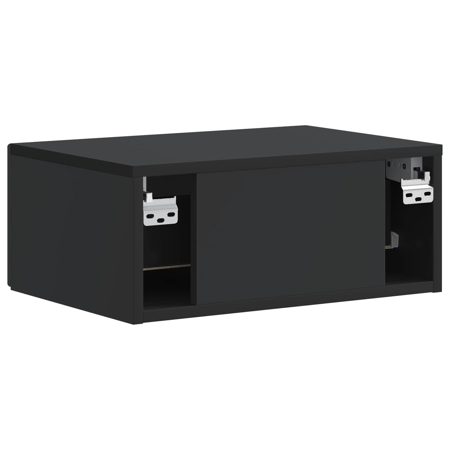 Vegghengt Nattbord Svart 49 x 34,5 x 20 cm Konstruert tre