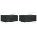 Vegghengt Nattbord 2 pcs Svart 49 x 34,5 x 20 cm Konstruert tre